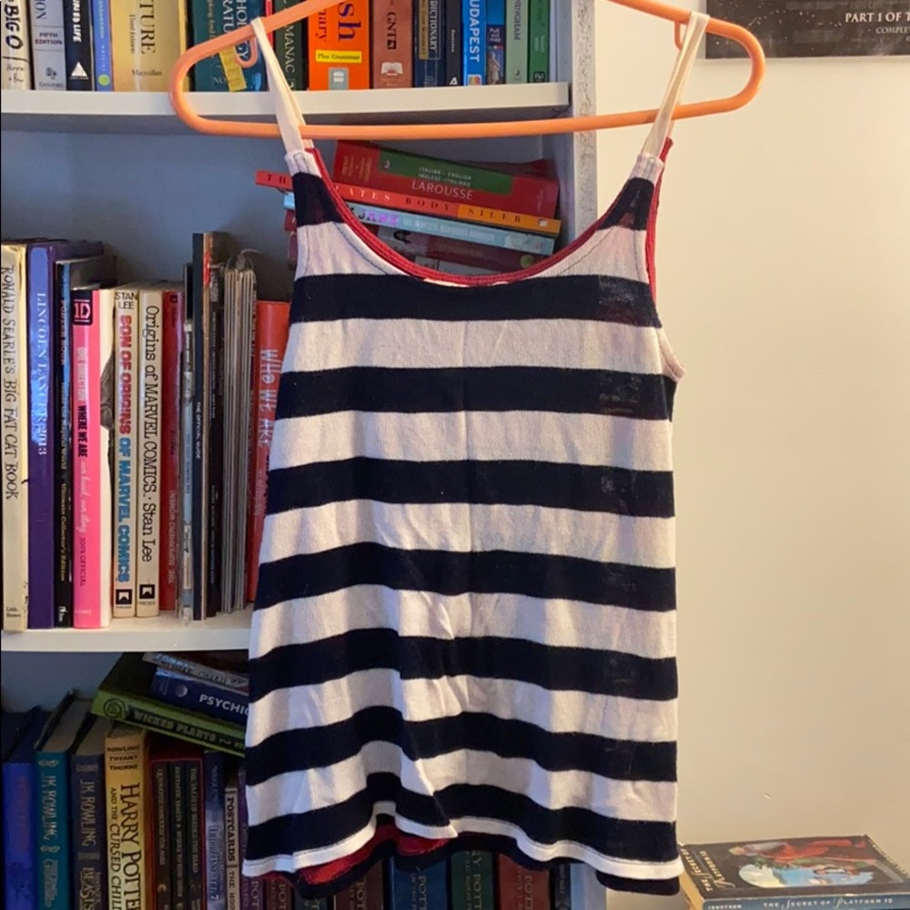 🔥3 FOR $10🔥 White and Red Striped Tank Top!